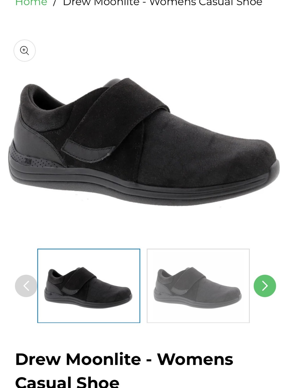 DREW Black Women’s Slip-On Comfort Loafer- Moonlite 8W